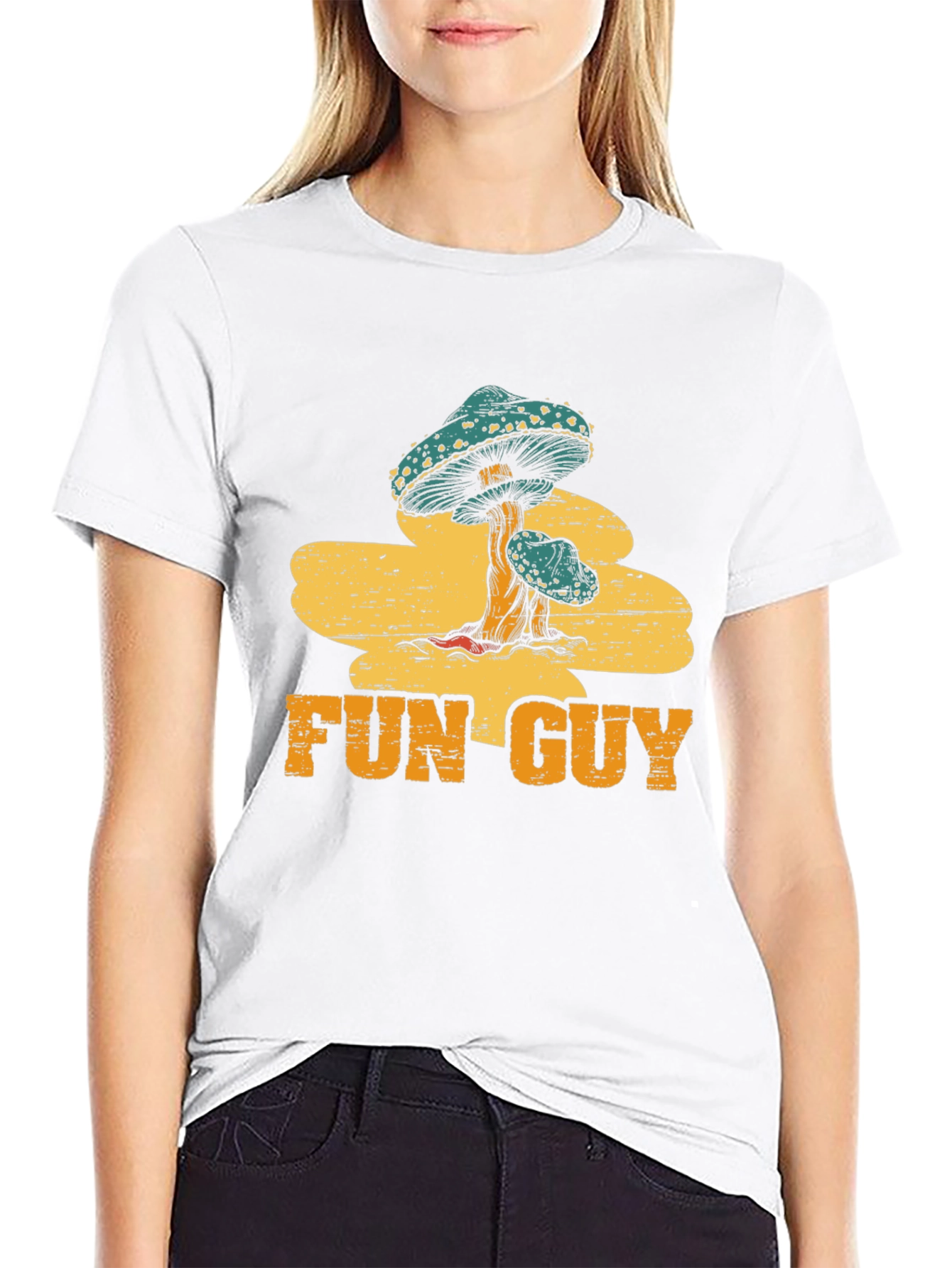 Fun Guy Mushroom Graphic Tee - Black