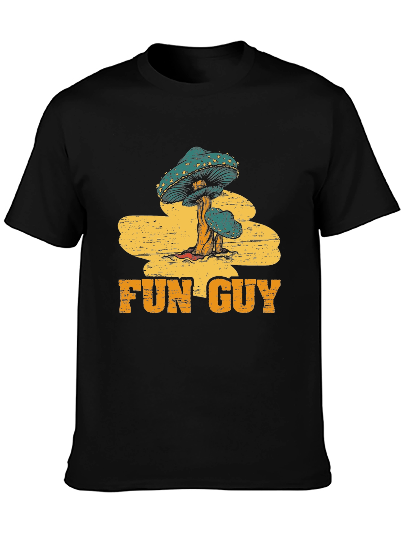 Fun Guy Mushroom Graphic Tee - Black