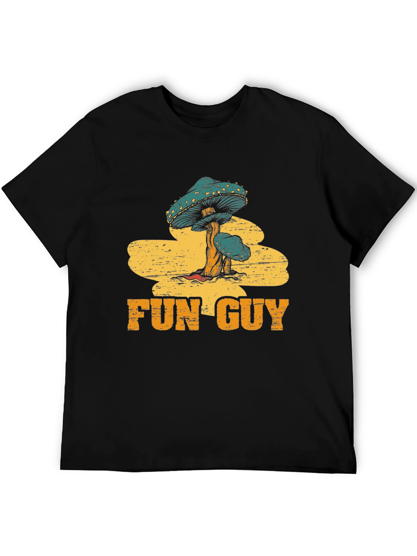 Fun Guy Mushroom Graphic Tee - Black
