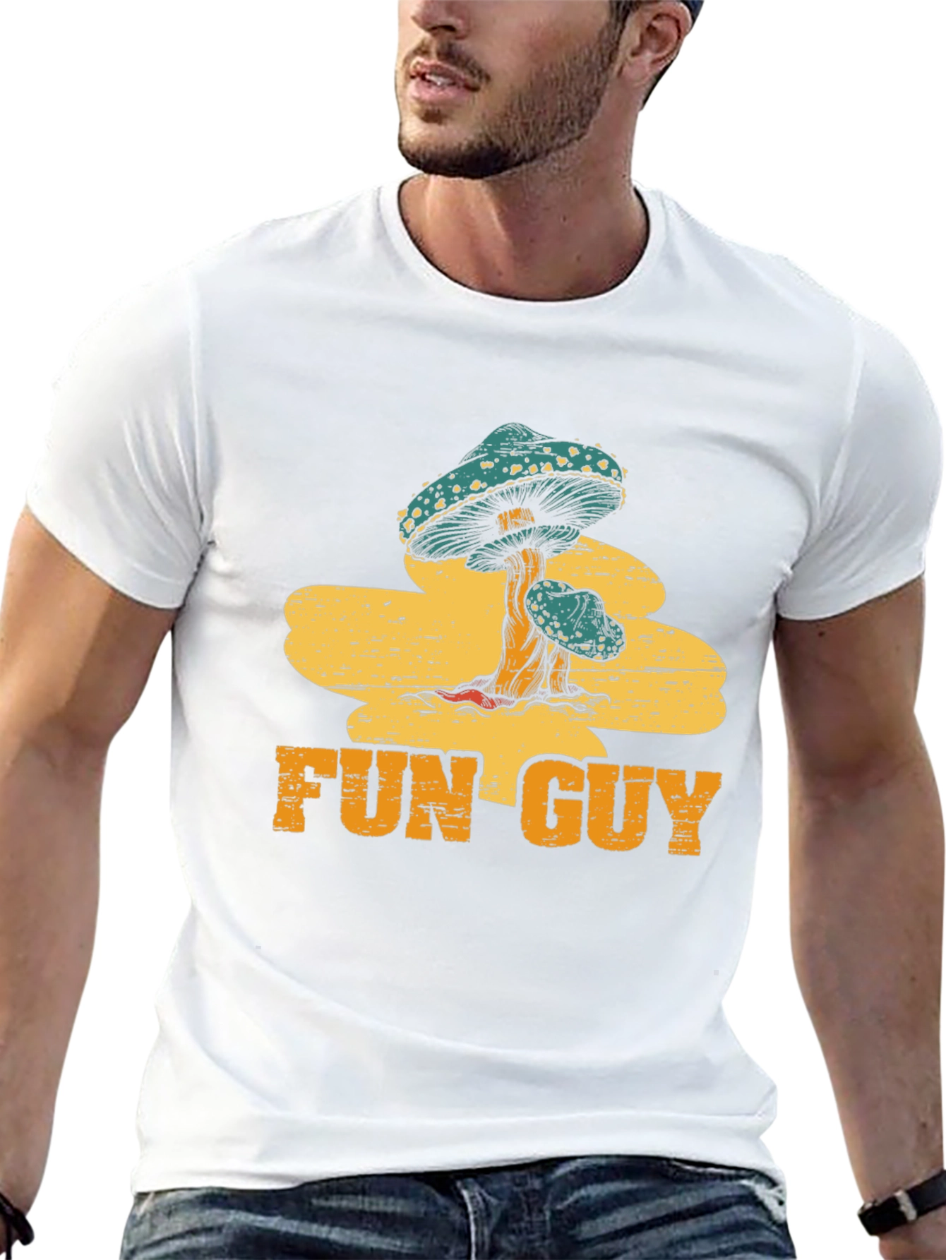 Fun Guy Mushroom Graphic Tee - Black