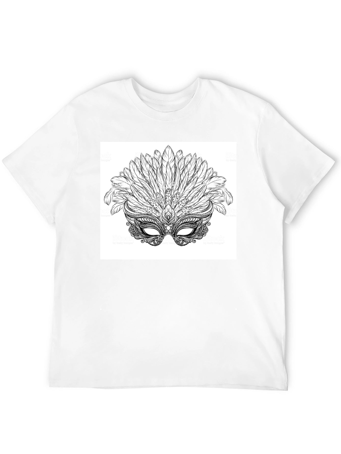 Masquerade Feather Mask Graphic Tee