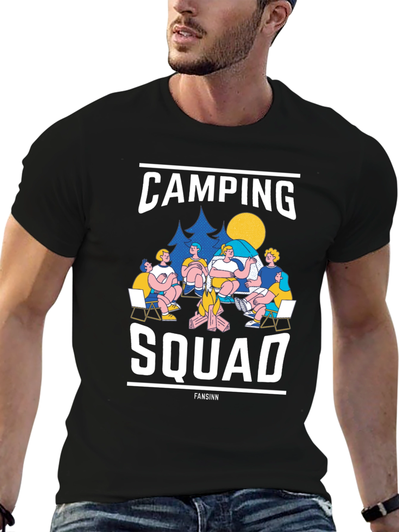 Camping Squad Black T-Shirt