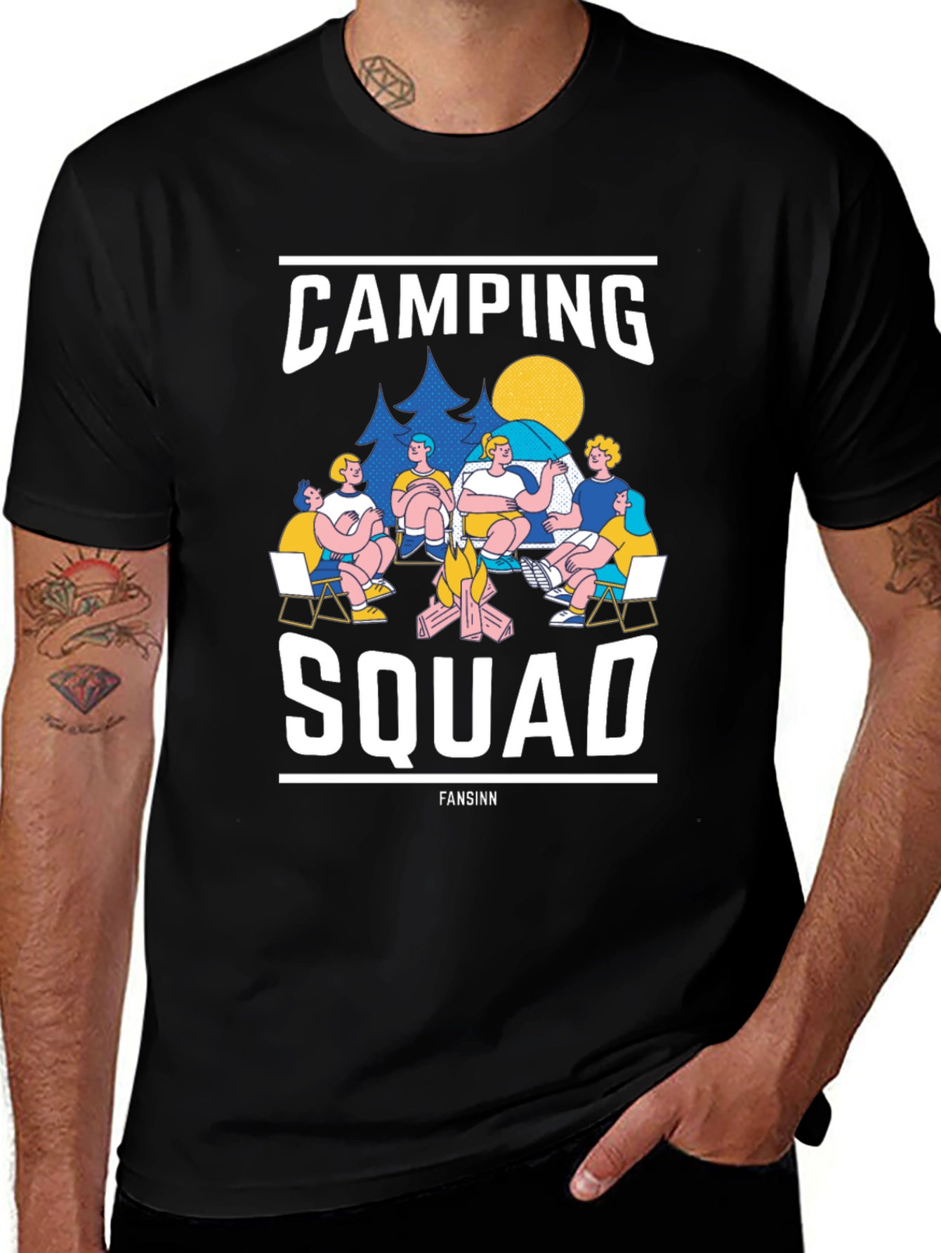 Camping Squad Black T-Shirt