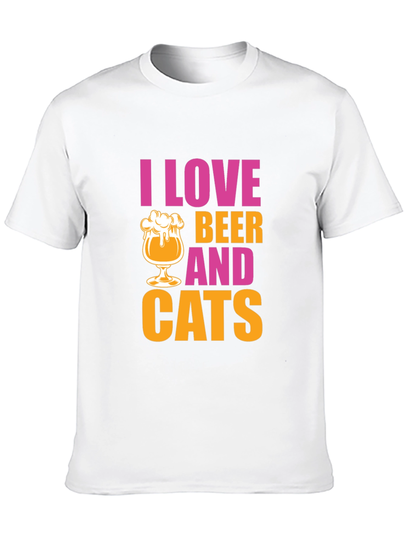 I Love Beer and Cats Graphic T-Shirt