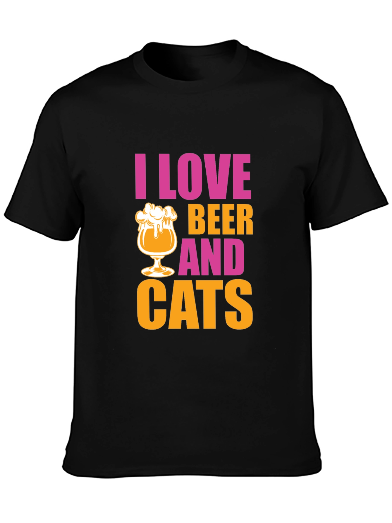 I Love Beer and Cats Graphic T-Shirt