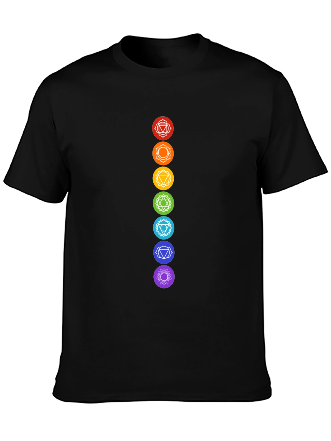Chakra Symbols Graphic Black T-Shirt