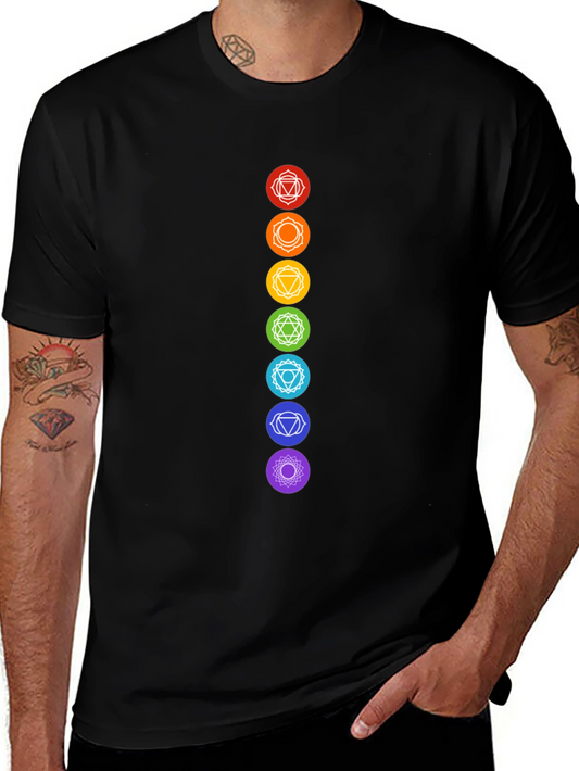 Chakra Symbols Graphic Black T-Shirt