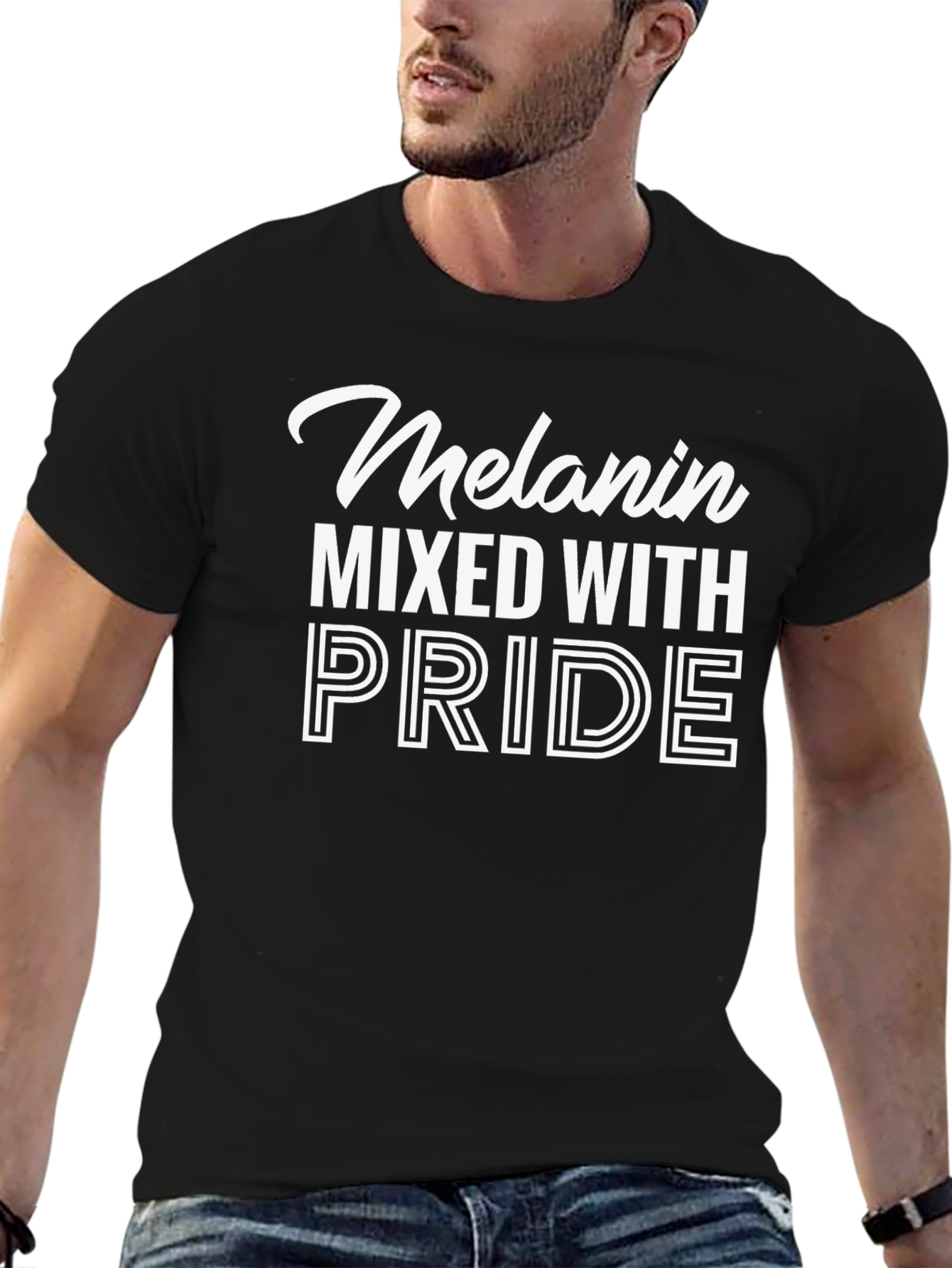 Melanin Mixed With Pride T-Shirt - Black