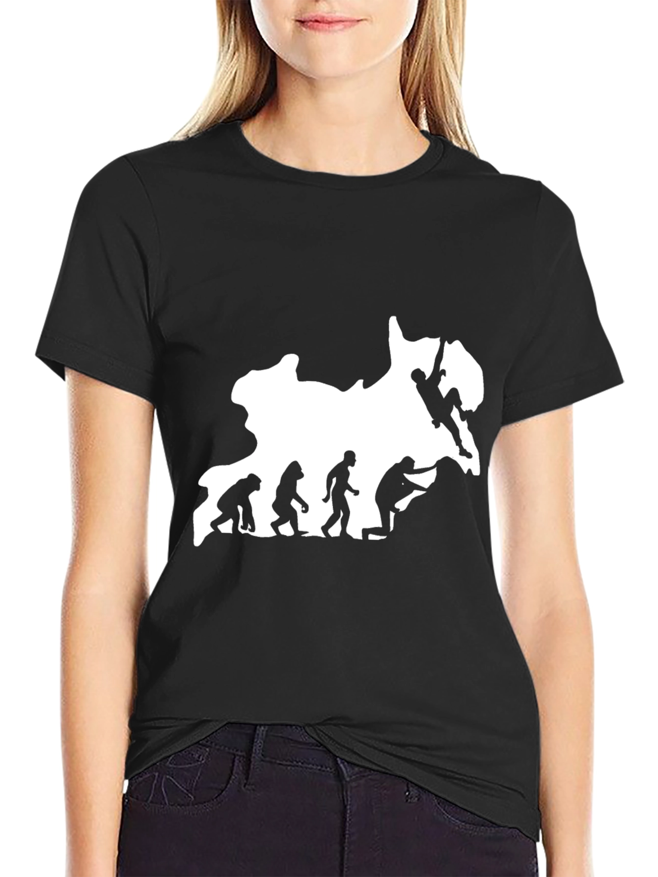 Evolution Climbing T-Shirt Black Novelty Tee