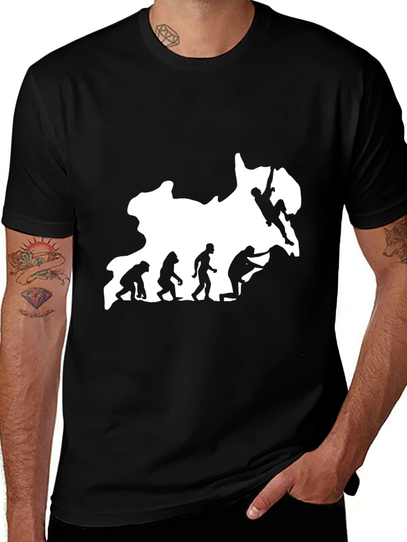 Evolution Climbing T-Shirt Black Novelty Tee