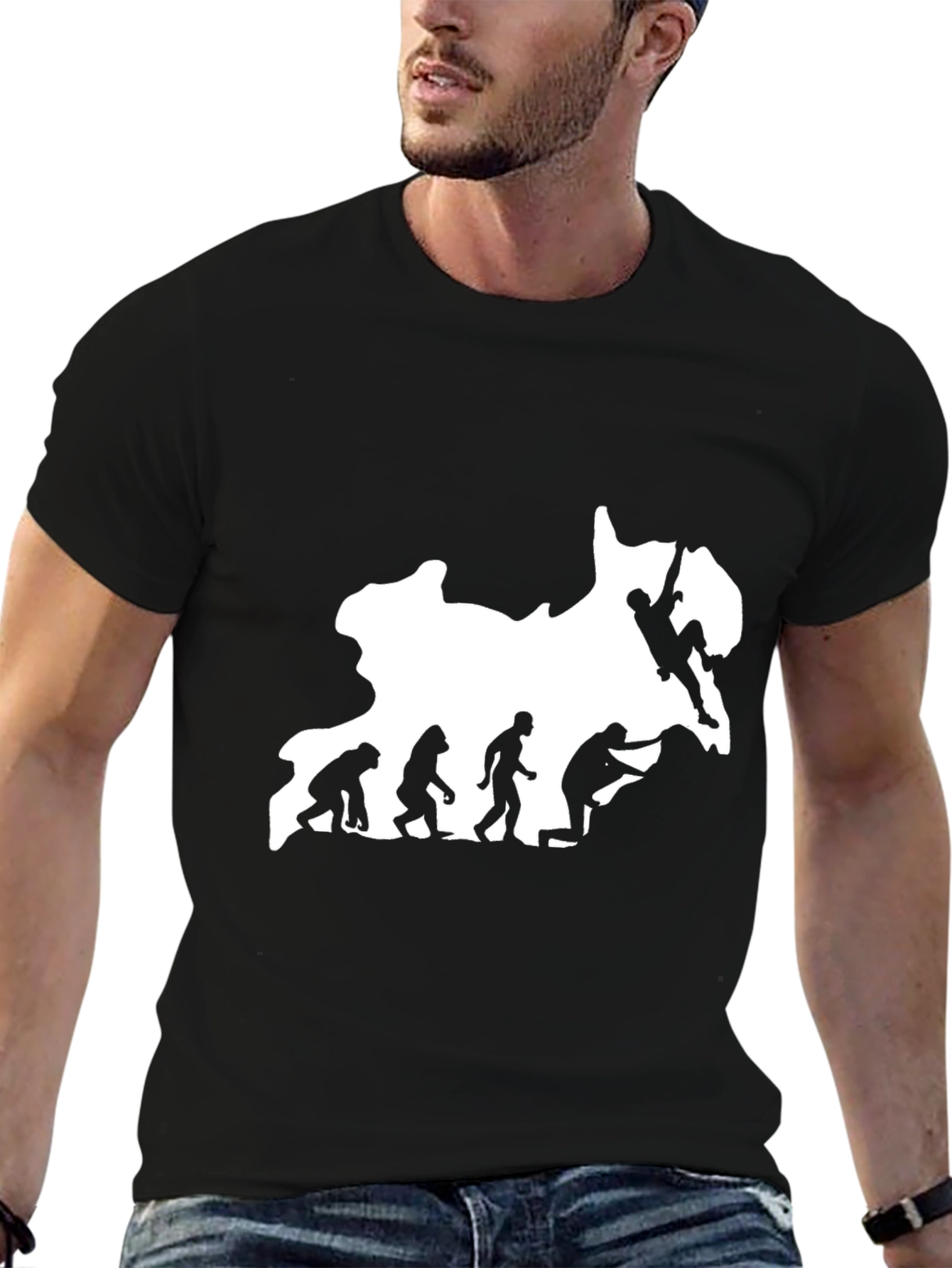 Evolution Climbing T-Shirt Black Novelty Tee