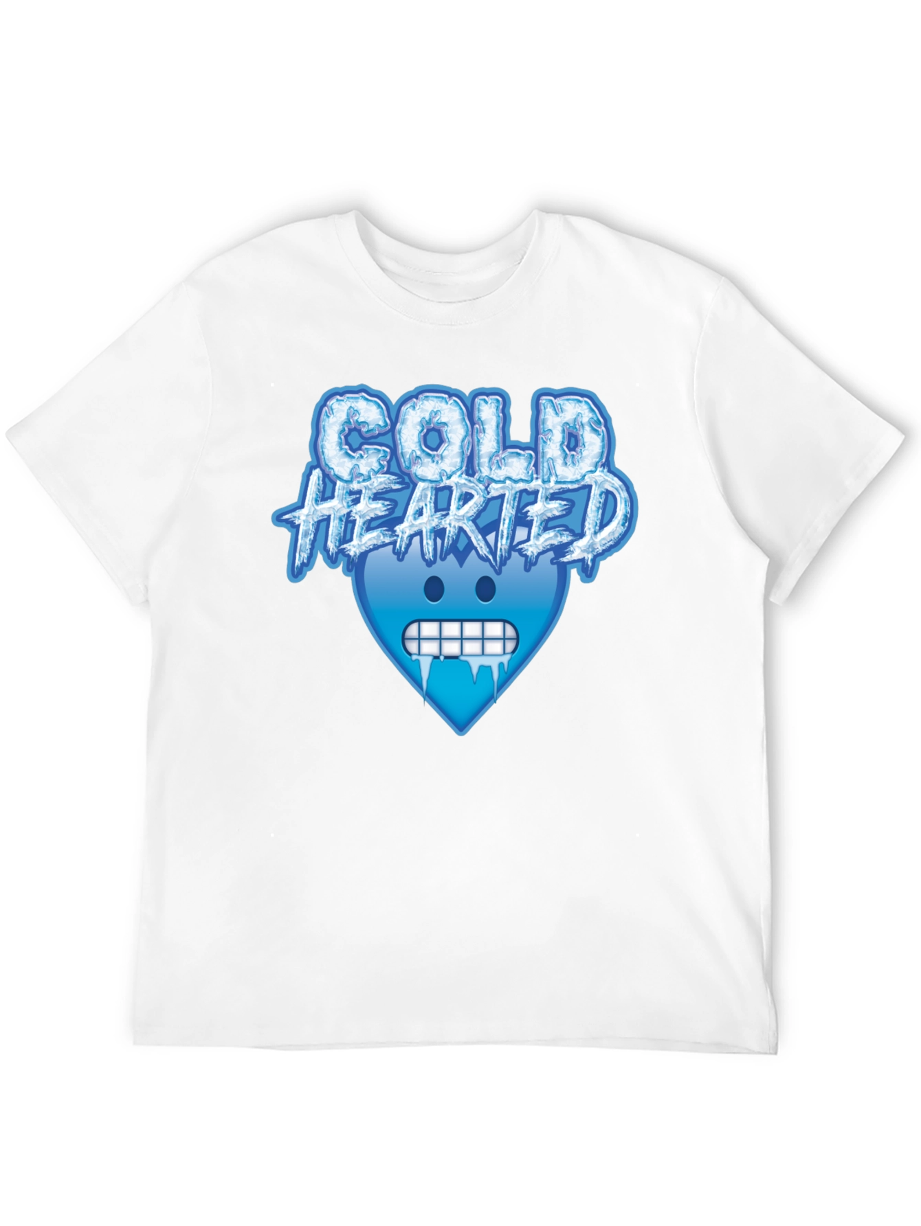 Cold Hearted Graphic Tee - Cool Emoji Design