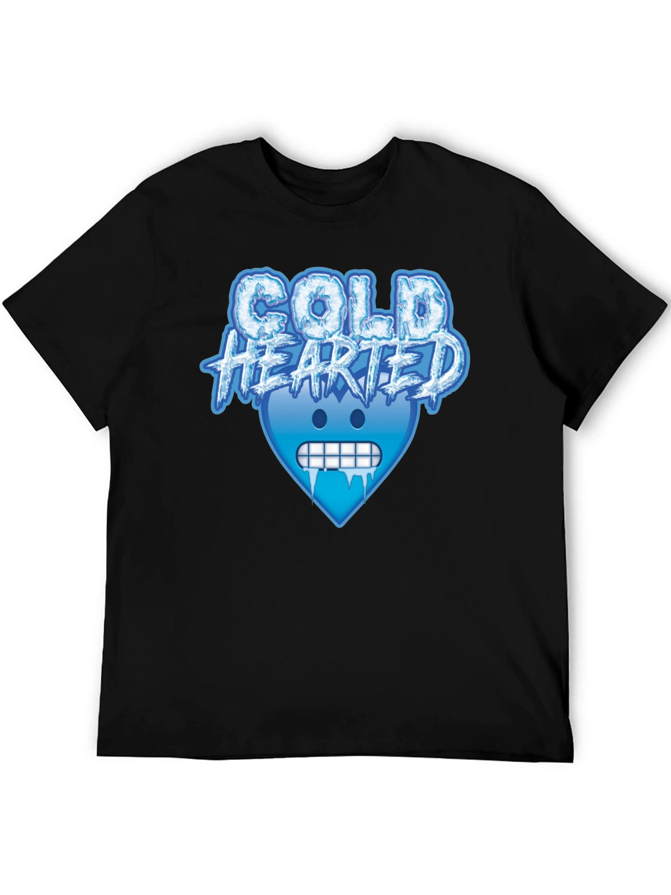 Cold Hearted Graphic Tee - Cool Emoji Design