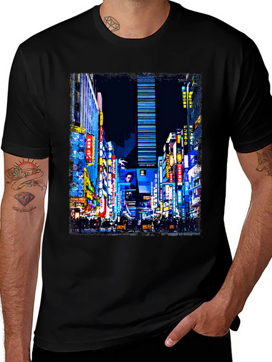 Tokyo Street T-Shirt - Night Cityscape Graphic Tee