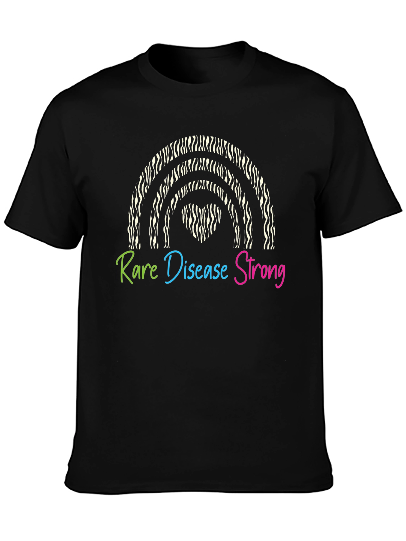 Rare Disease Strong Zebra Rainbow T-Shirt