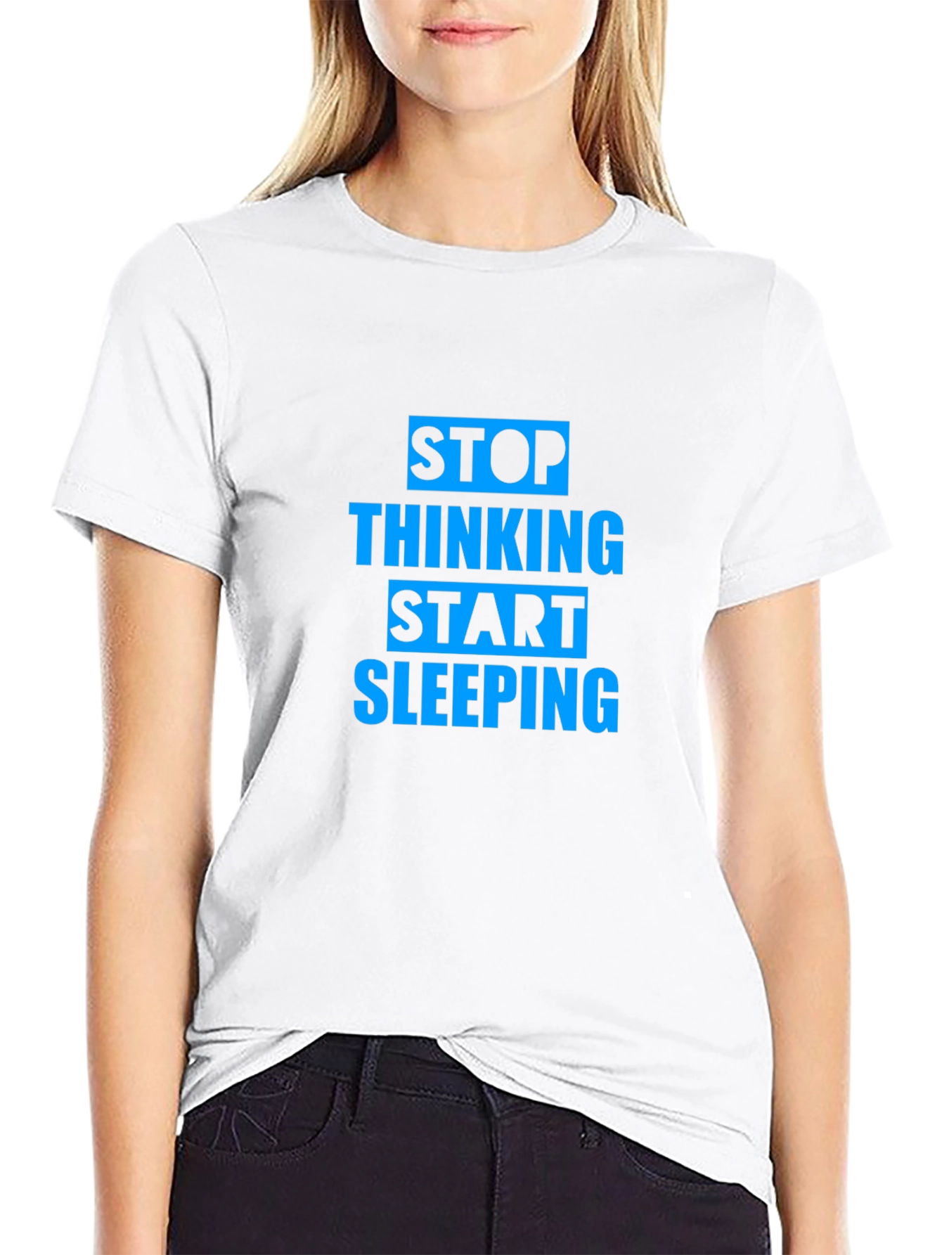 Stop Thinking Start Sleeping Graphic Tee