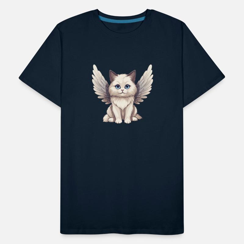 Adorable Ragdoll Cat as Comic Angel with Wings