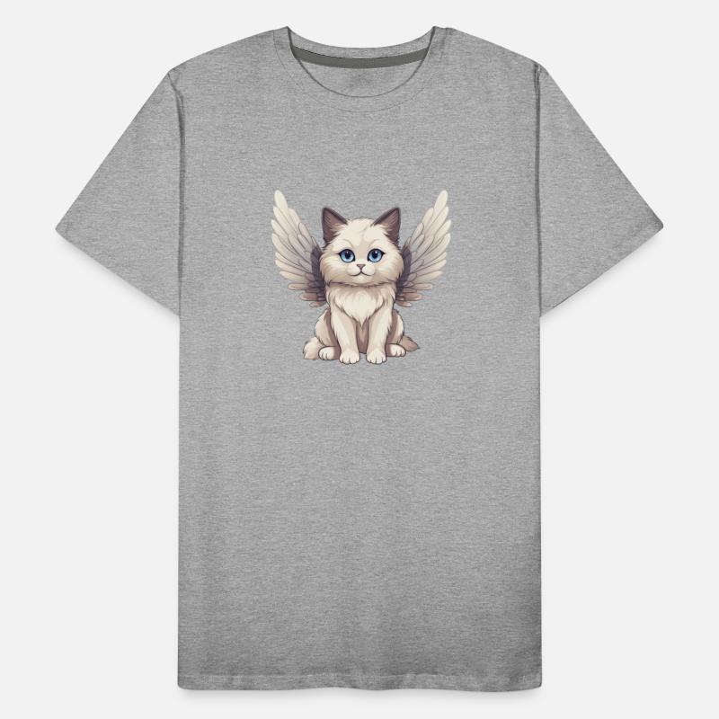 Adorable Ragdoll Cat as Comic Angel with Wings