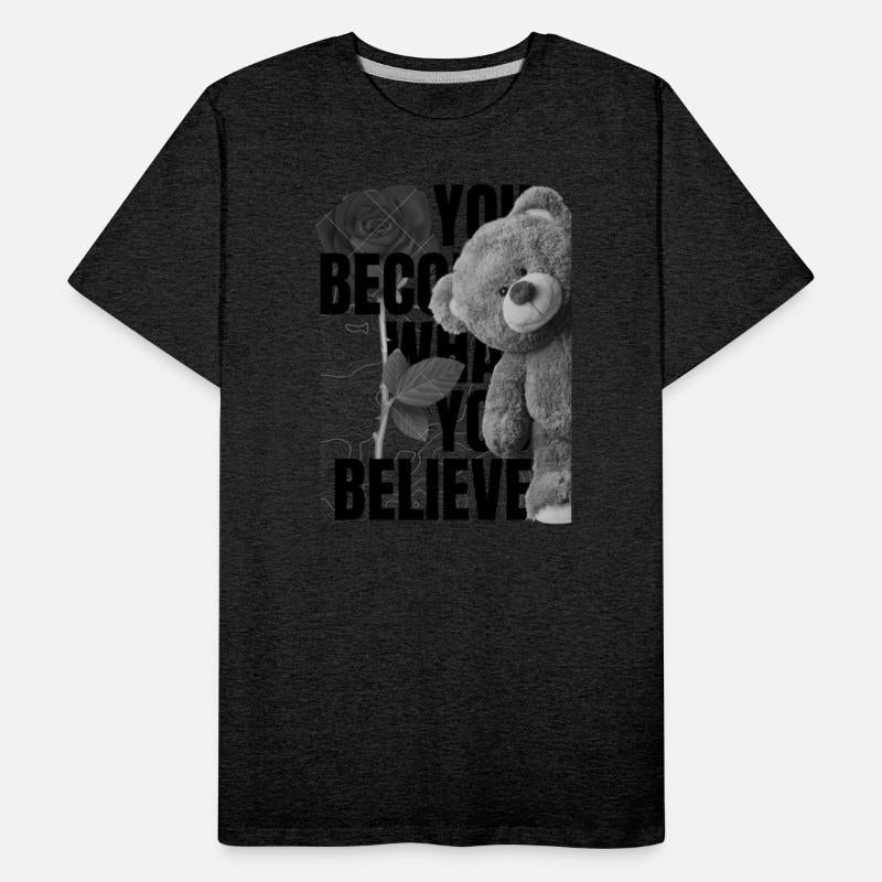 Adorable Teddy Bear with Rose and Forest Scene