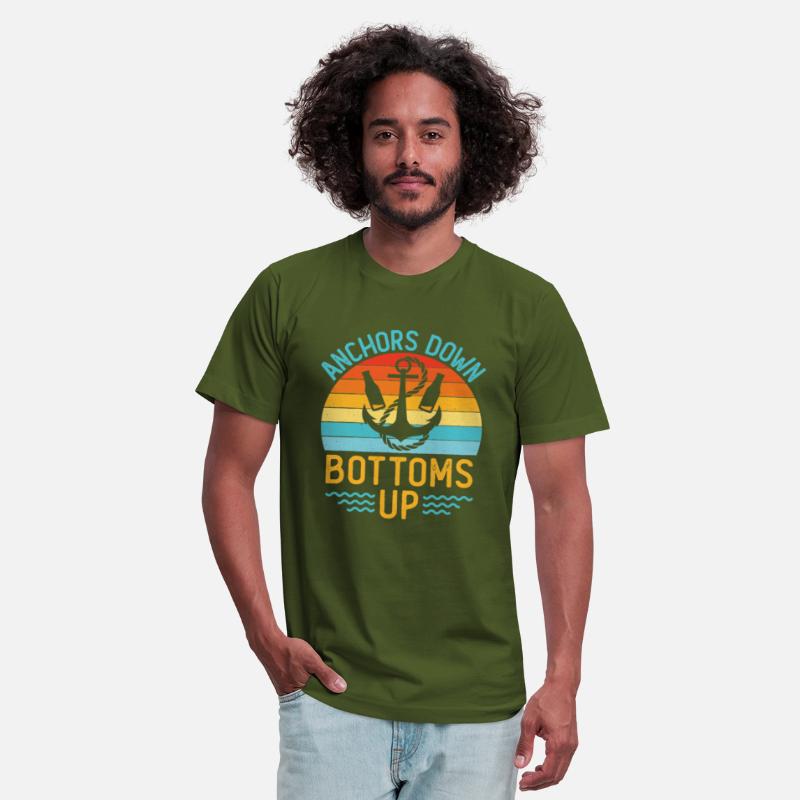 Anchors Down Bottoms Up Funny Boating Drinking