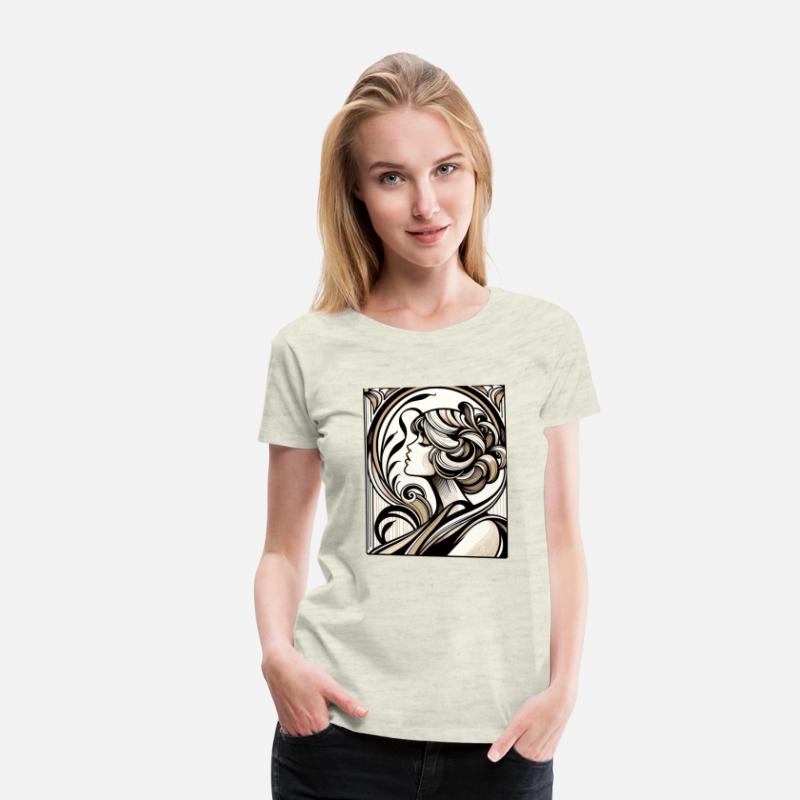Art Nouveau poster with fashion model