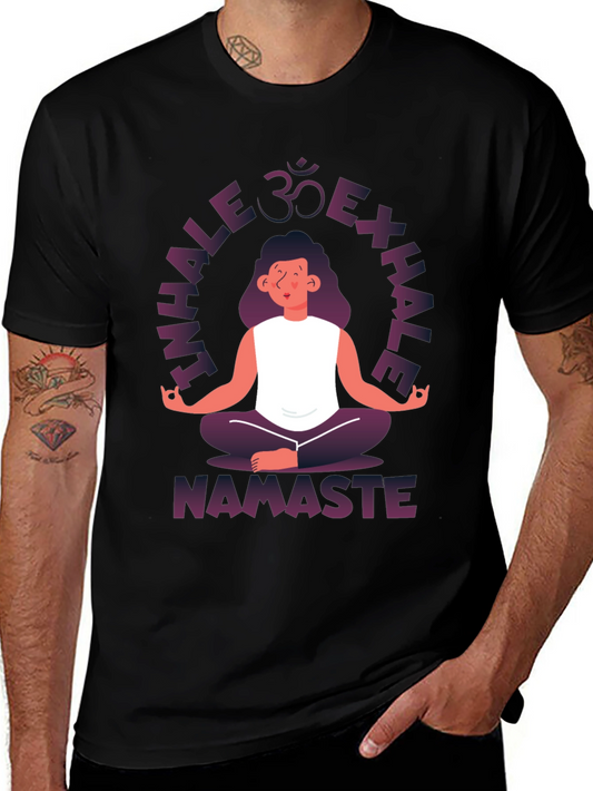 Inhale Exhale Namaste Yoga Graphic T-Shirt