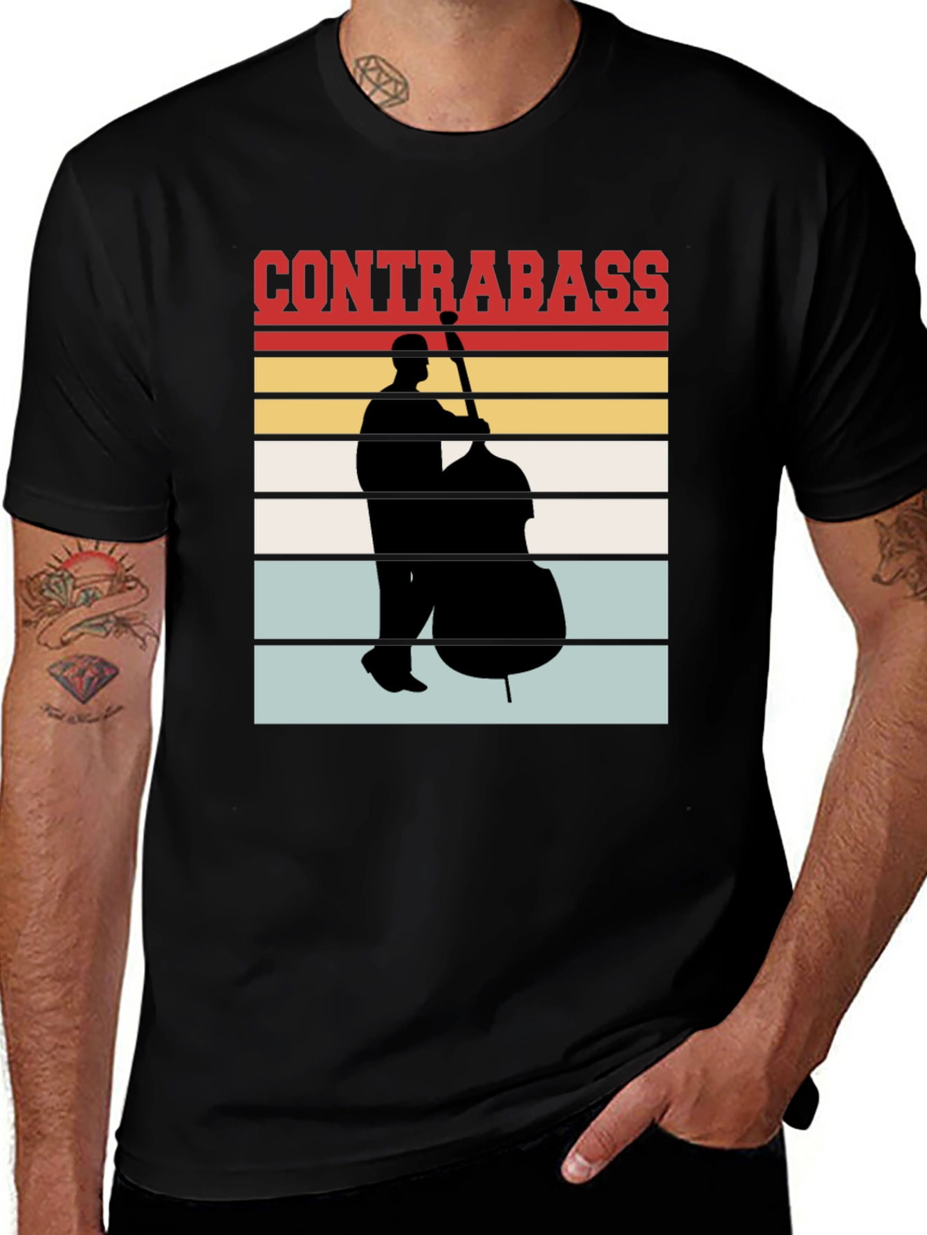 Contrabass Player Retro T-Shirt Music Lover Gift