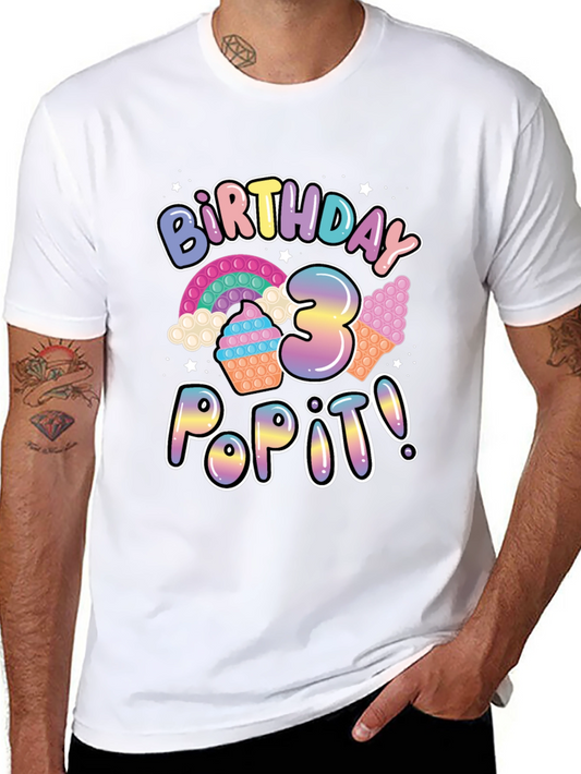 Birthday 3 Pop It T-Shirt Fun Party Wear
