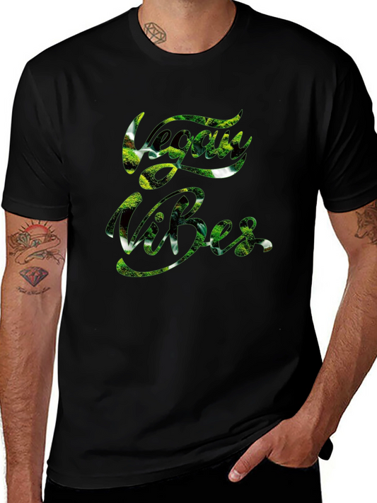 Vegan Vibes Graphic T-Shirt - Trendy Black Tee