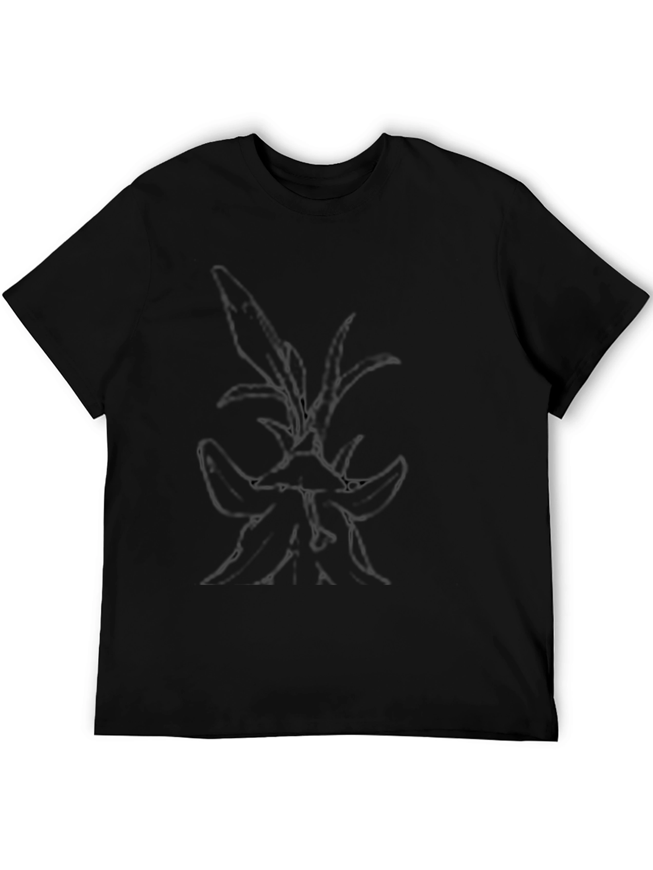 Mens Black Graphic Tee - Abstract Nature Design