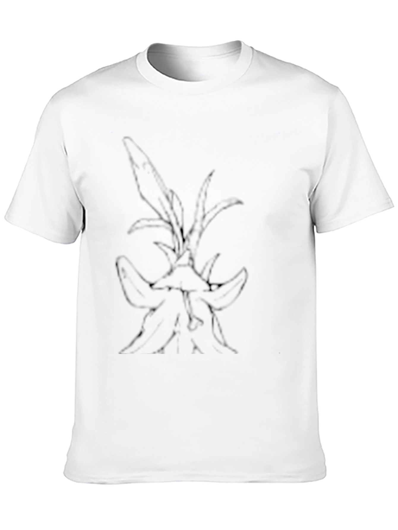 Mens Black Graphic Tee - Abstract Nature Design