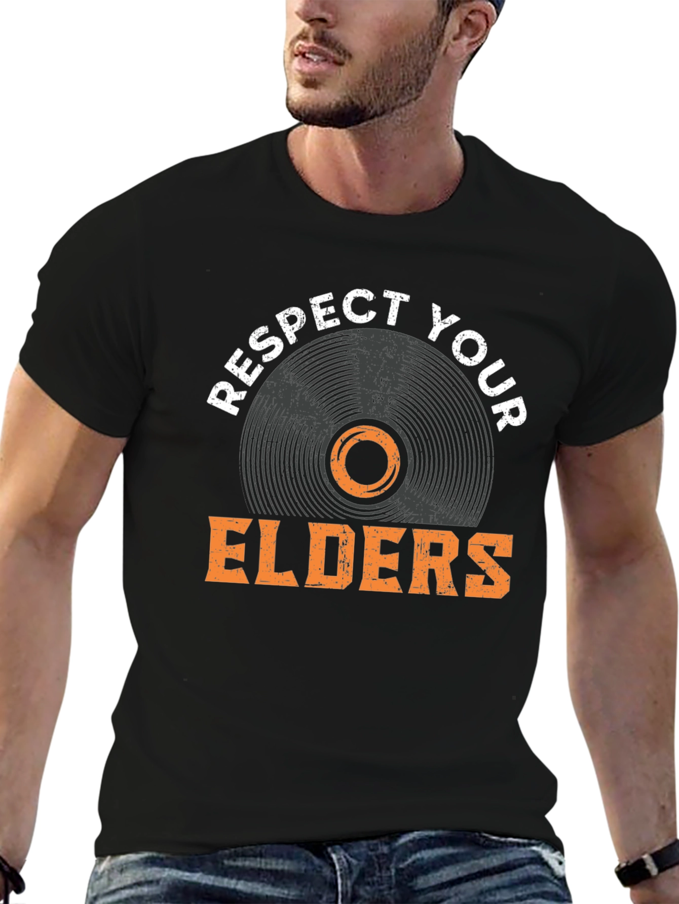 Respect Your Elders Vinyl Record T-Shirt