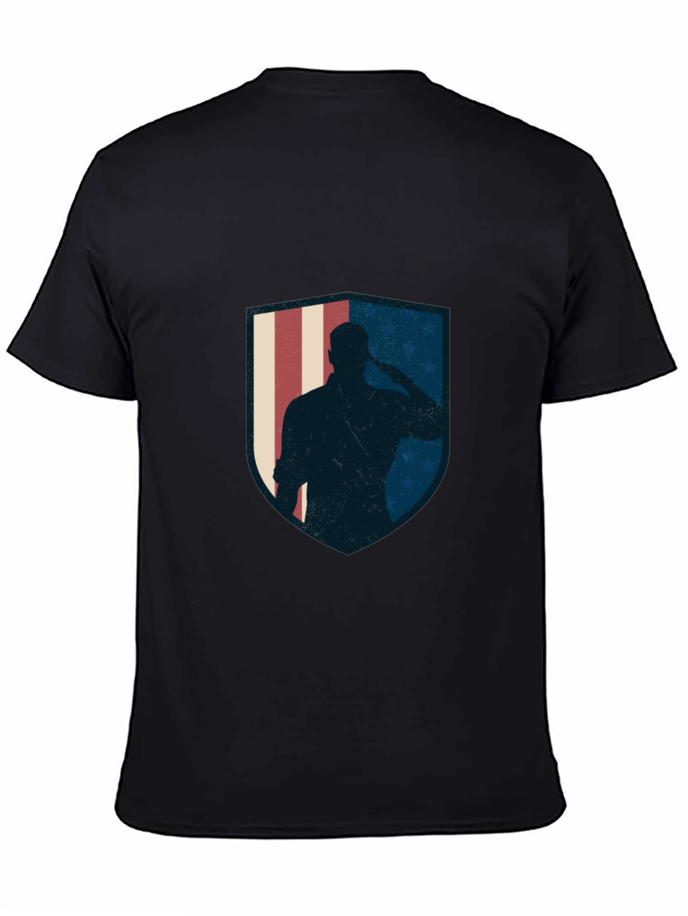 Patriotic Soldier Graphic Tee - Black