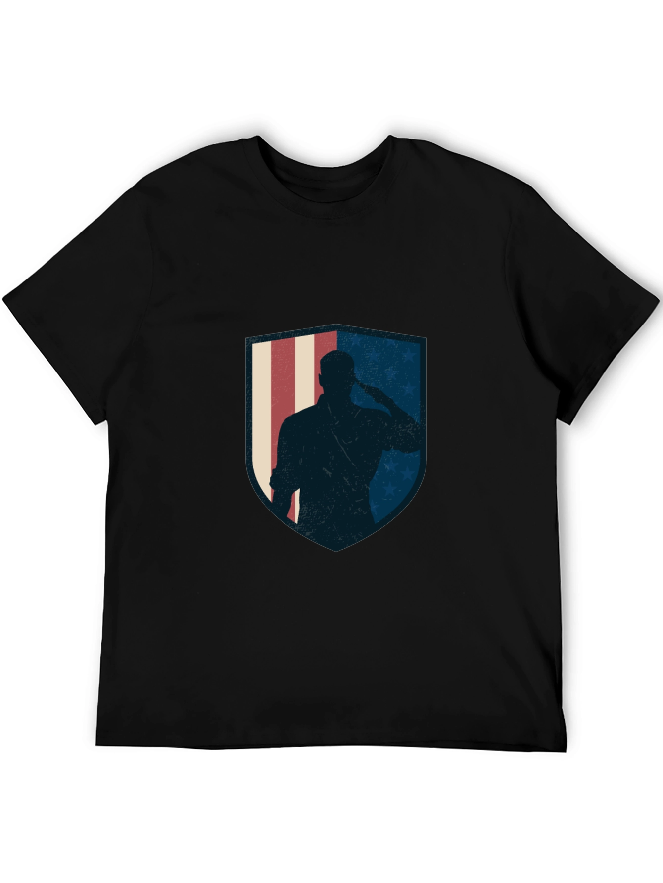 Patriotic Soldier Graphic Tee - Black