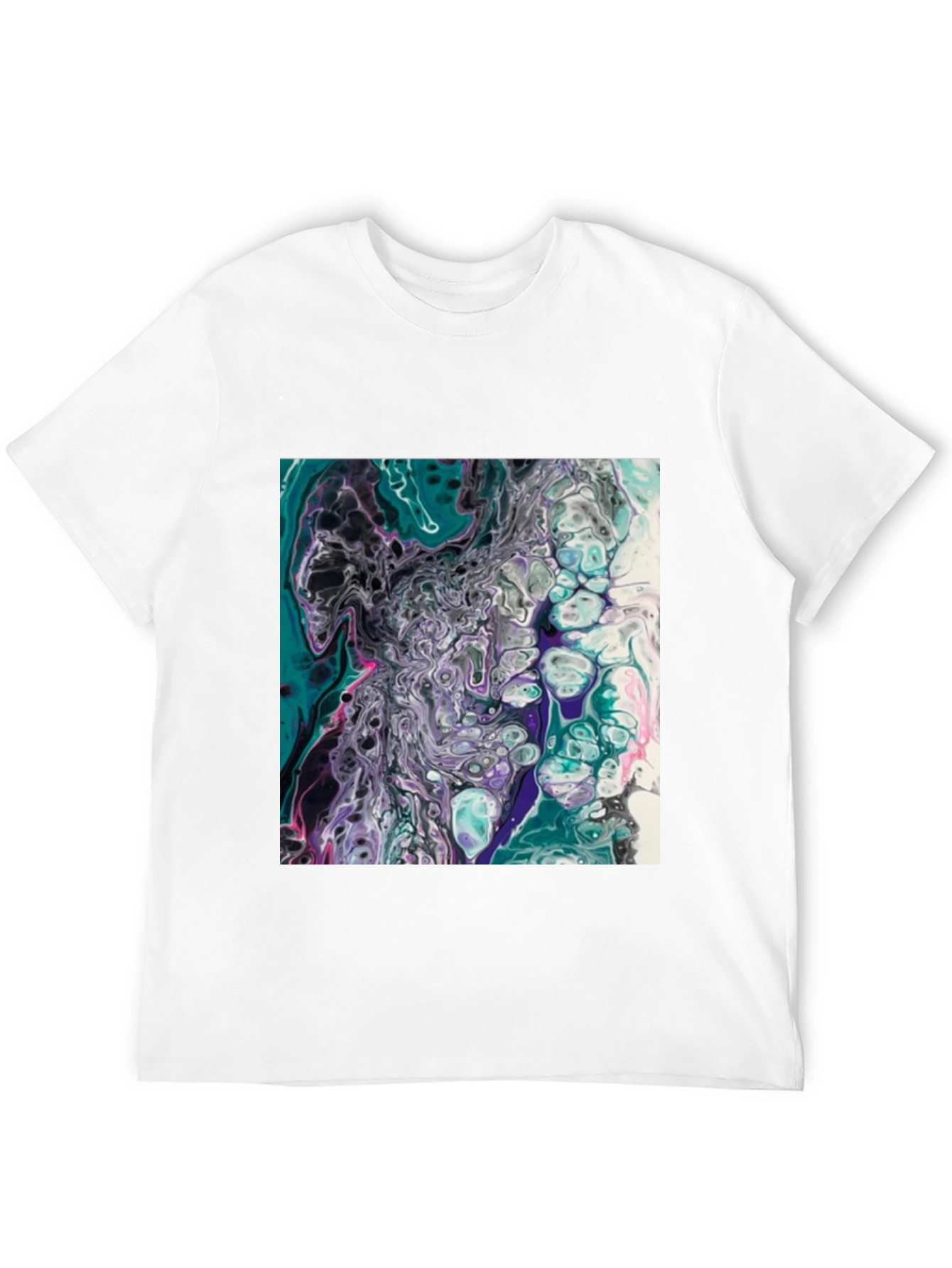 Abstract Art T-Shirt - Fluid Pour Design