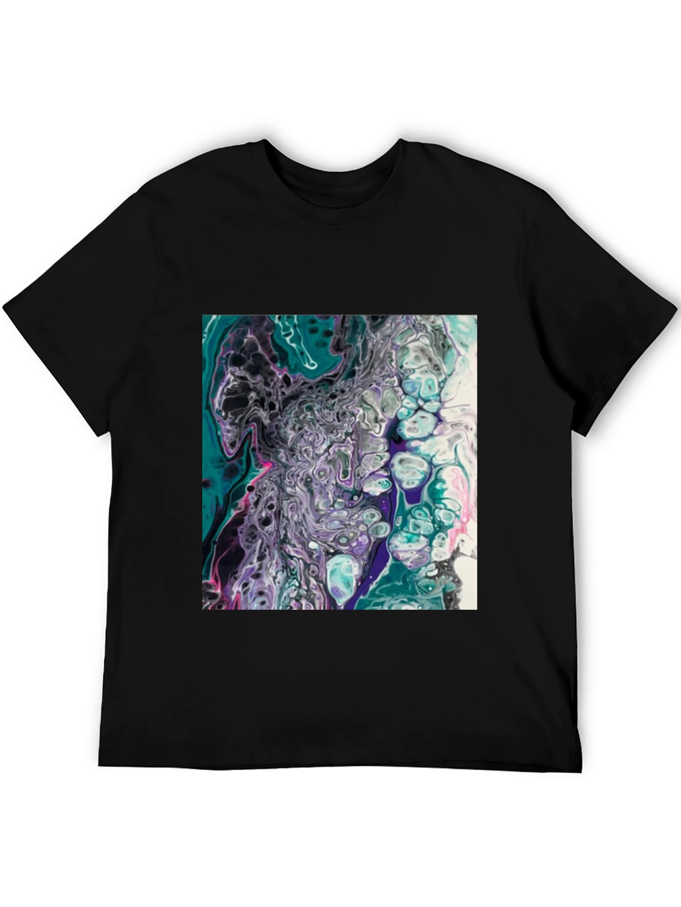 Abstract Art T-Shirt - Fluid Pour Design