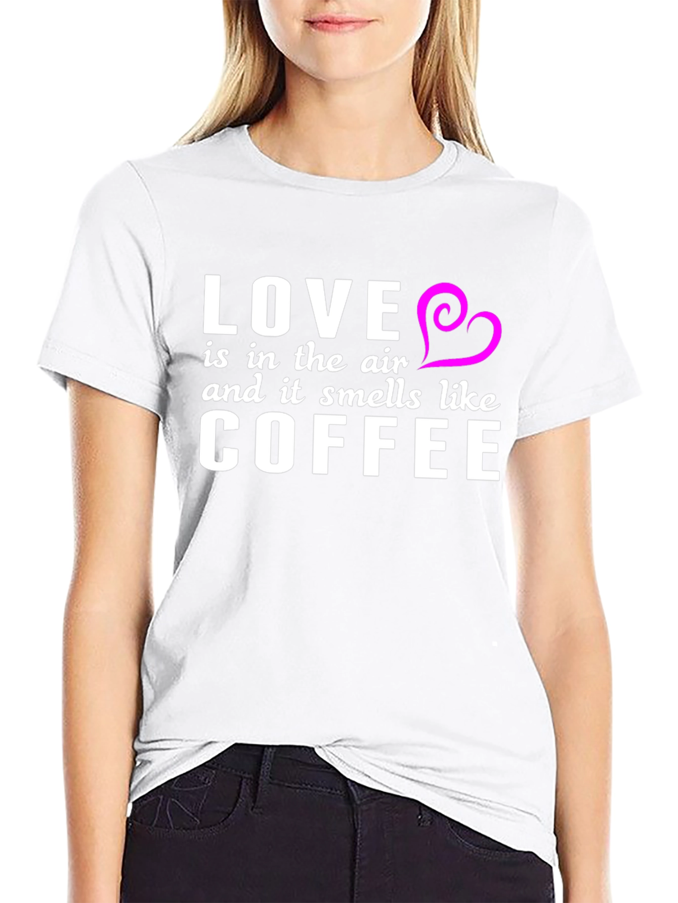 Love & Coffee T-Shirt - Black Stylish Soft