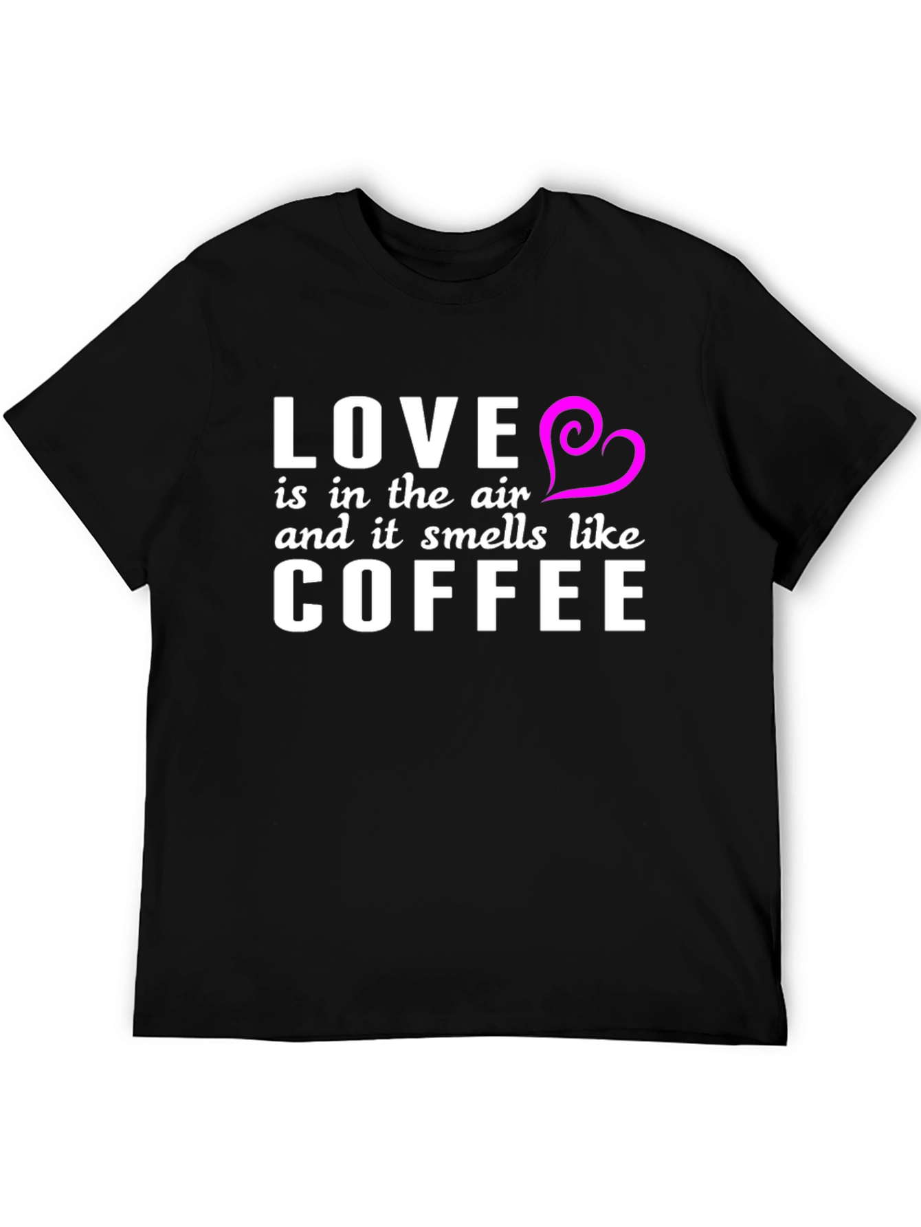 Love & Coffee T-Shirt - Black Stylish Soft