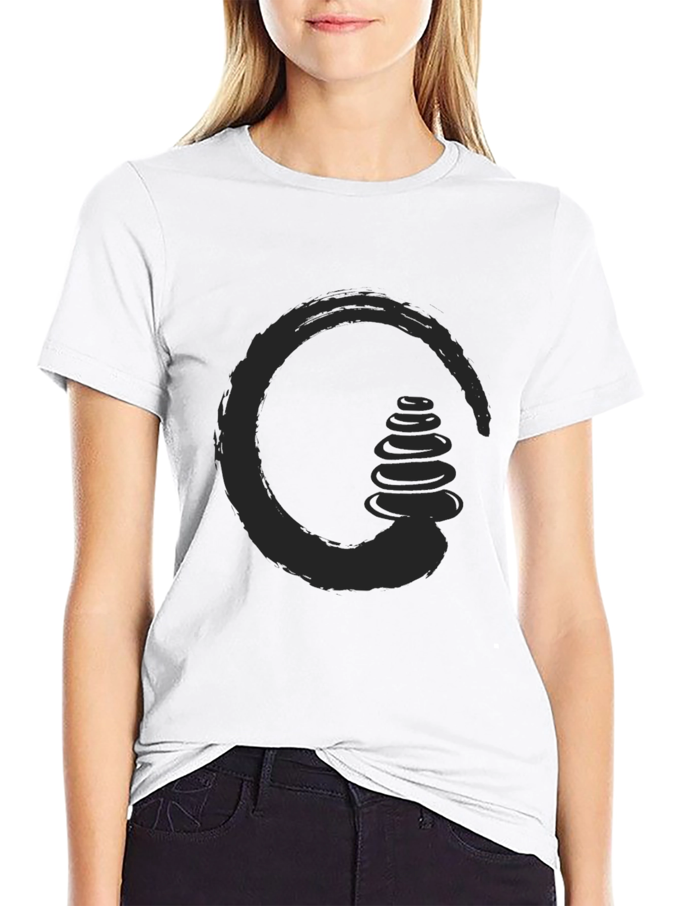 Zen Stones Circle Graphic Tee - Relaxed Fit