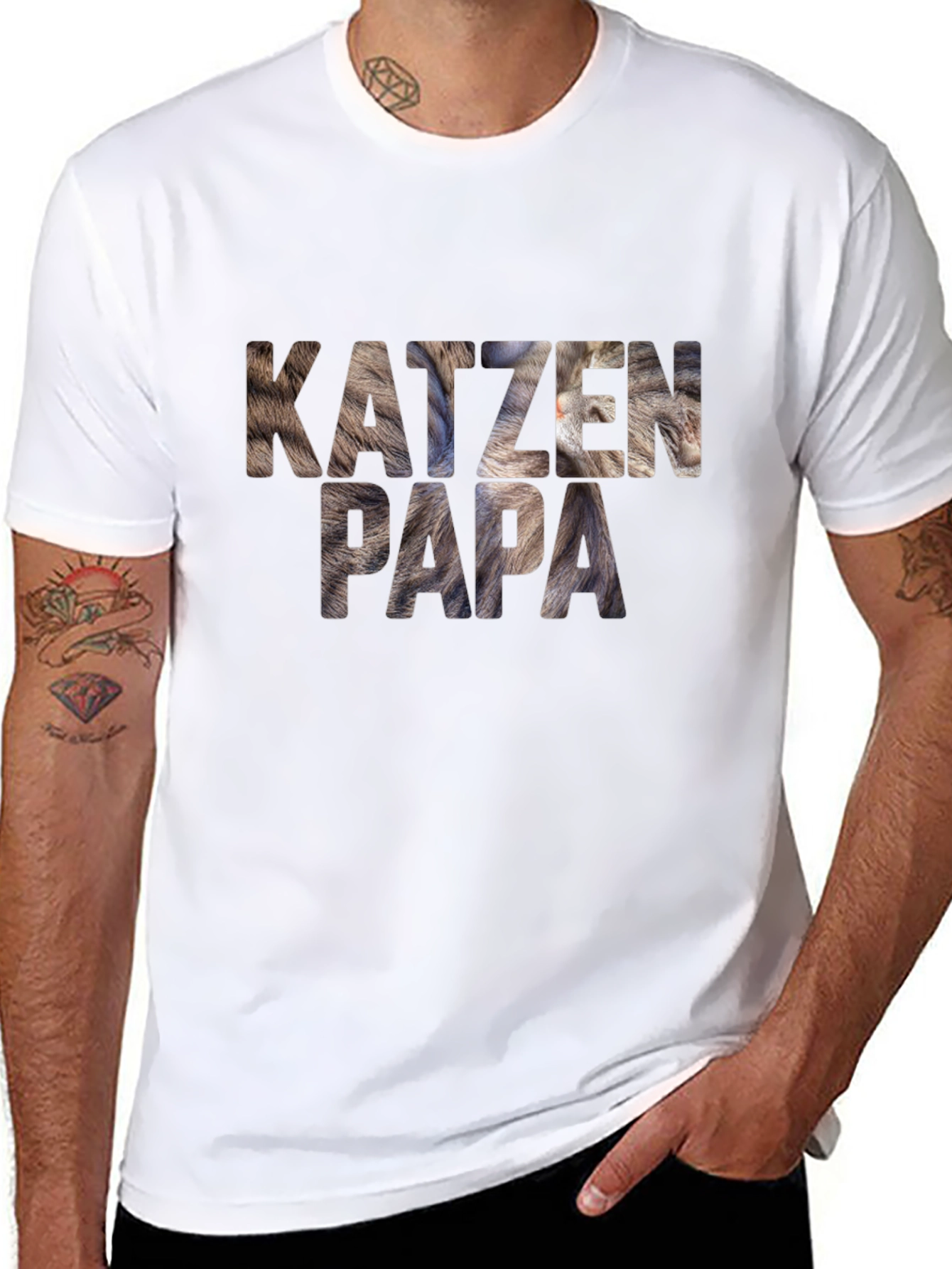 Katzen Papa Graphic Tee - Cat Dad T-Shirt