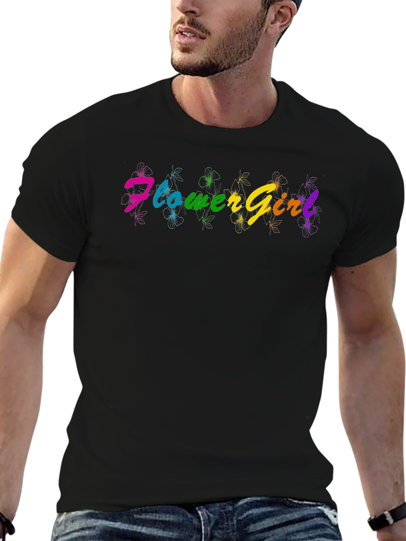 Rainbow Flower Girl T-Shirt - Fun & Vibrant Design