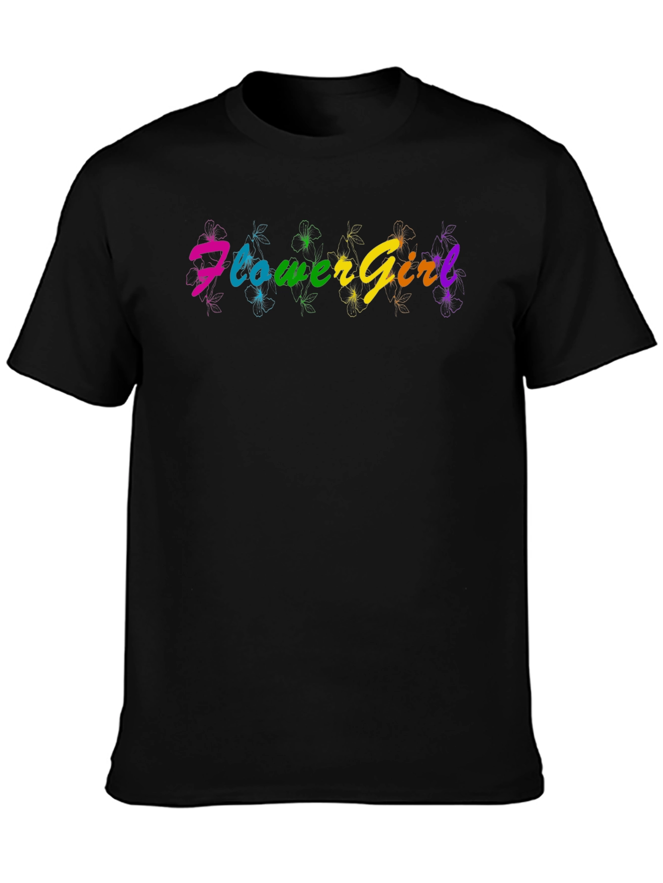 Rainbow Flower Girl T-Shirt - Fun & Vibrant Design