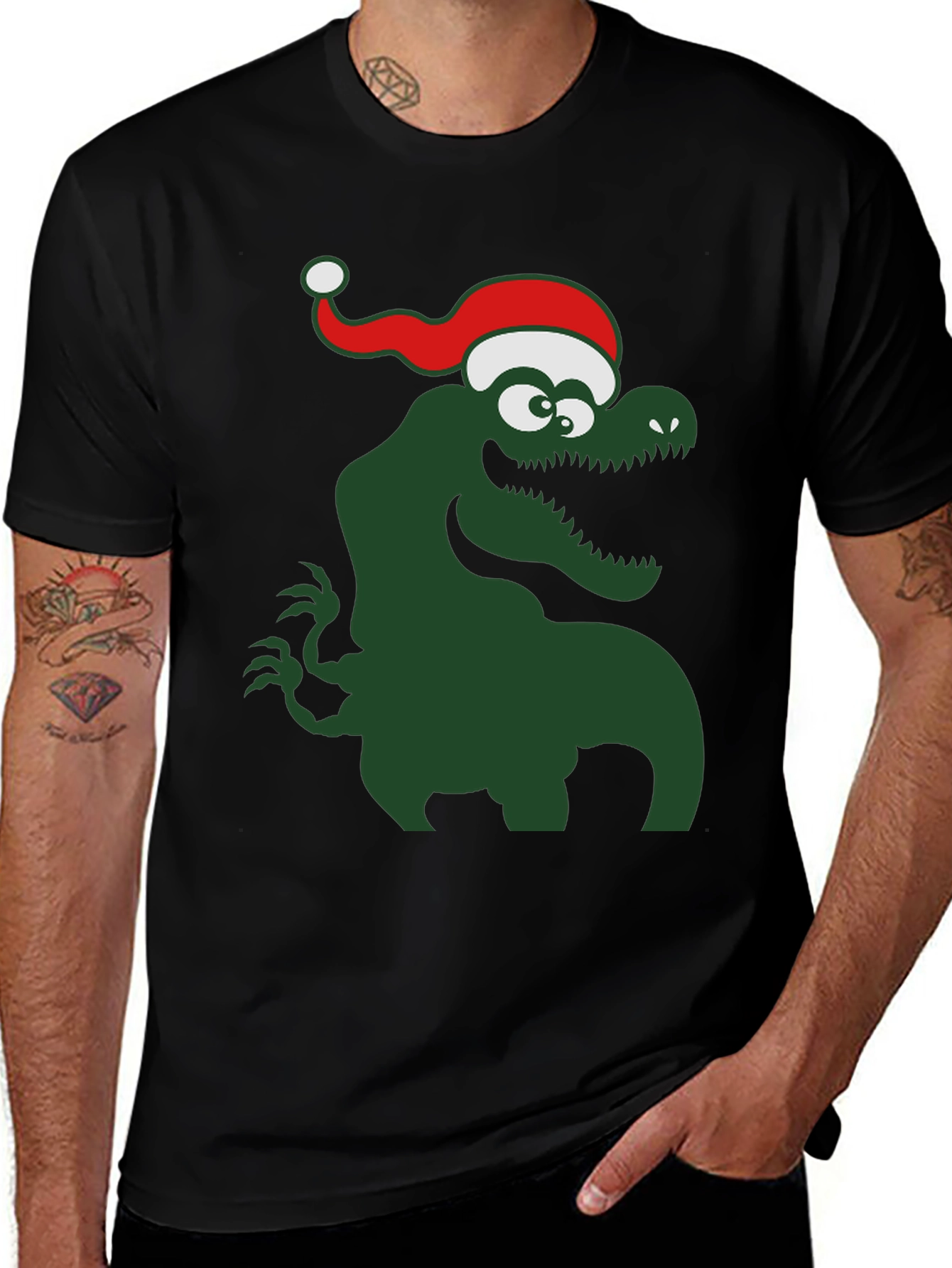Festive Dinosaur T-Shirt - Holiday Apparel