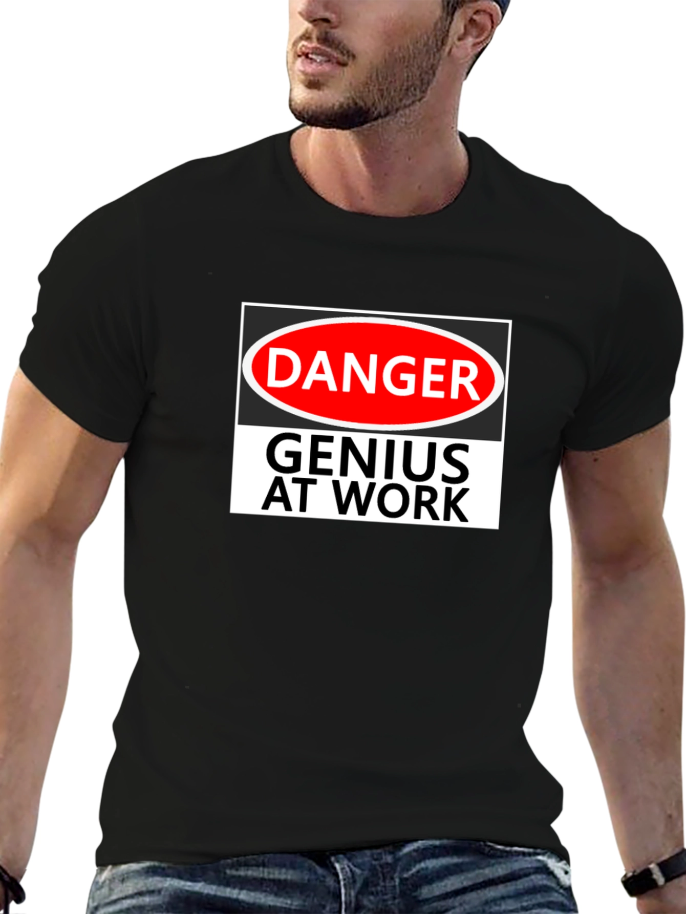 Danger Genius At Work Black T-Shirt