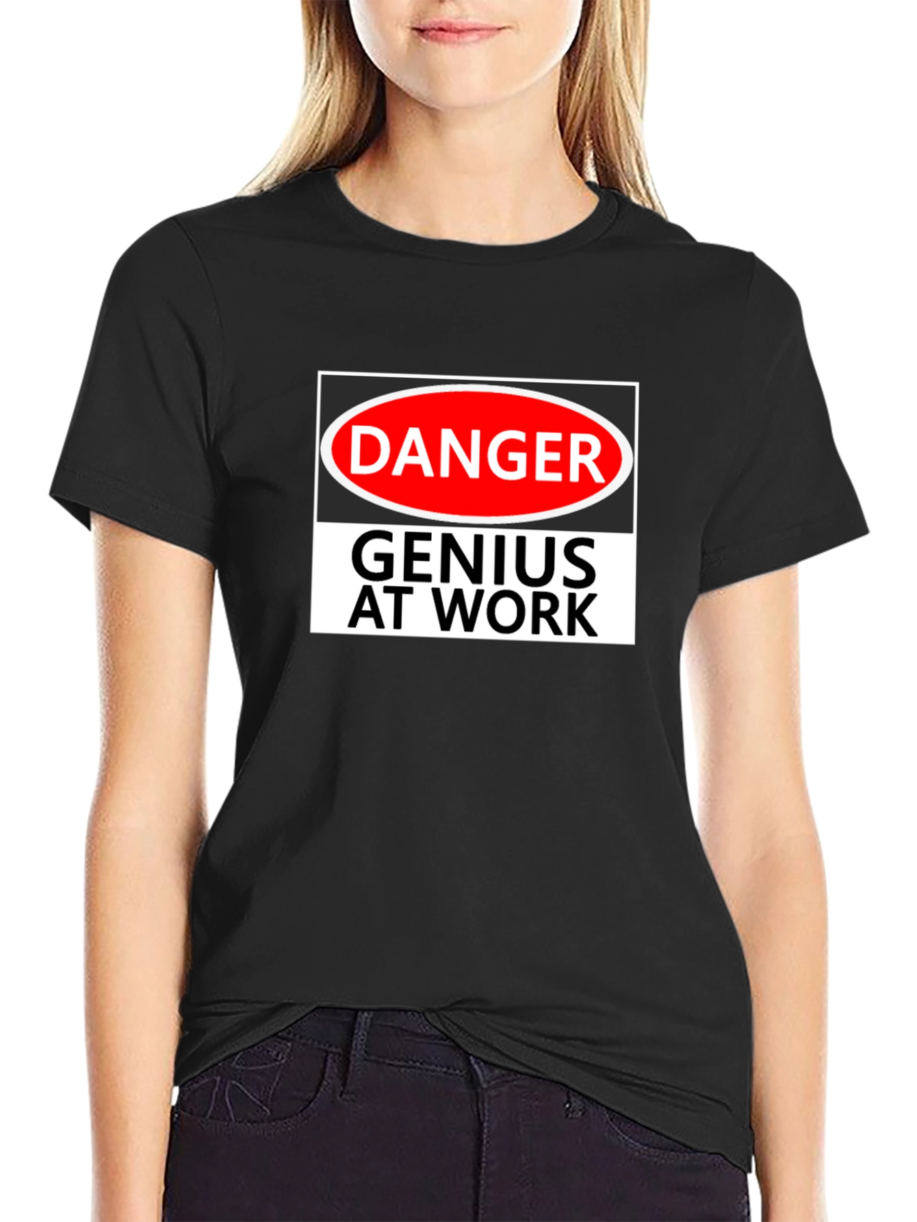 Danger Genius At Work Black T-Shirt