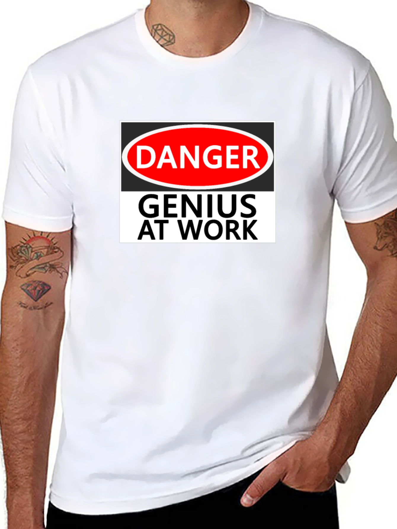 Danger Genius At Work Black T-Shirt