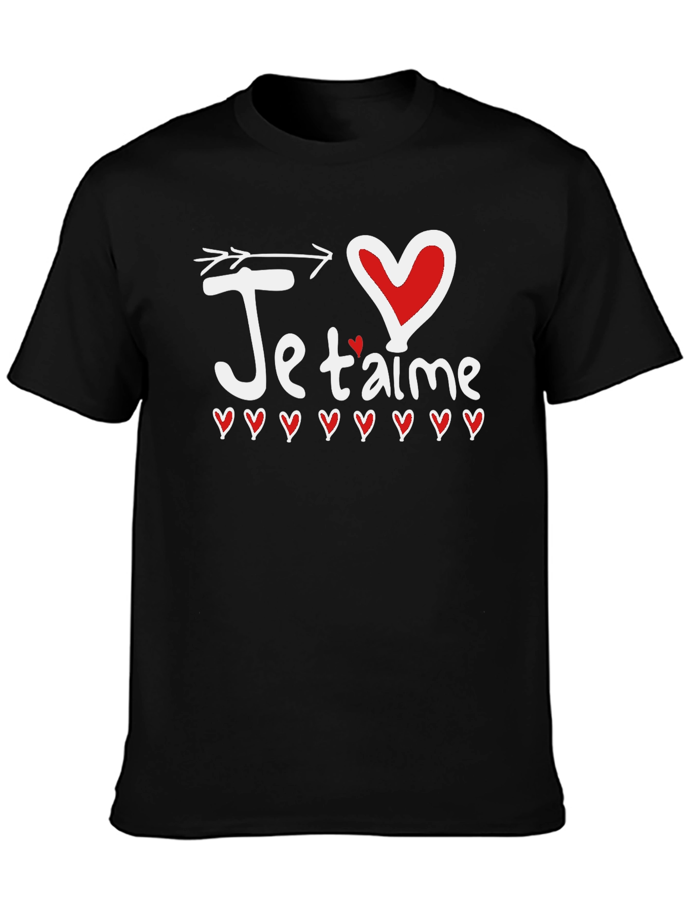 Je Taime Heart Arrow Graphic Tee - Black