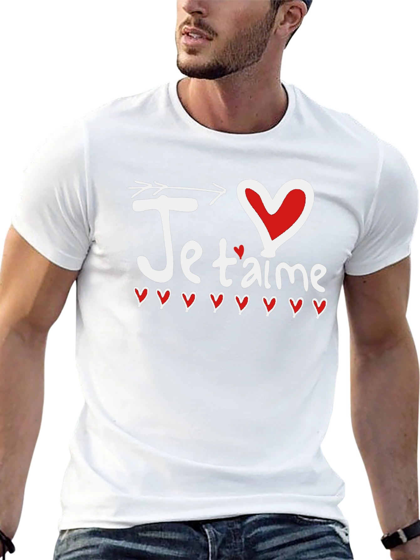 Je Taime Heart Arrow Graphic Tee - Black
