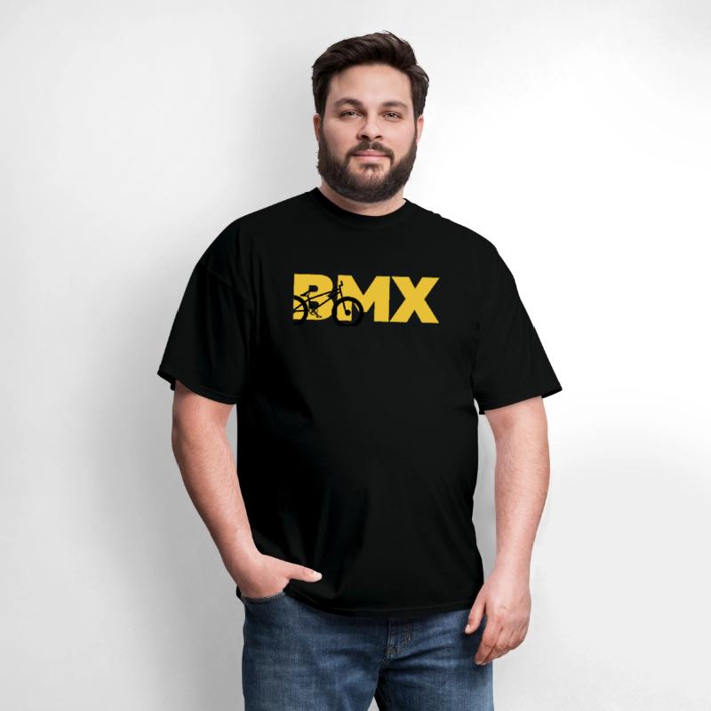 Black and Yellow BMX T Shirt cotton staff 100%