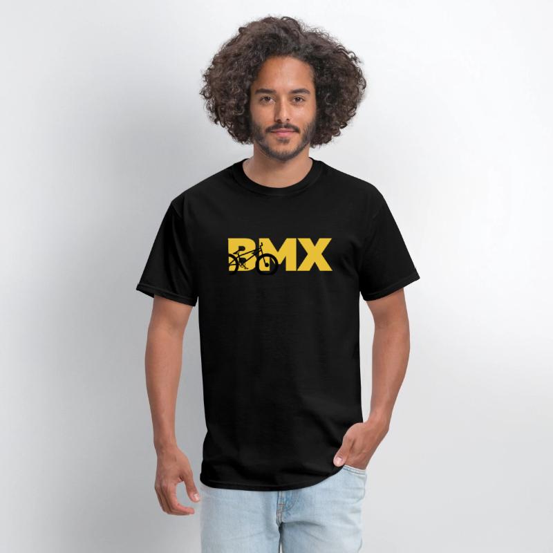 Black and Yellow BMX T Shirt cotton staff 100%
